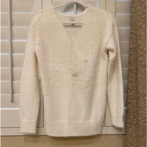A New Day White Cream Fuzzy Sweater Size Small S